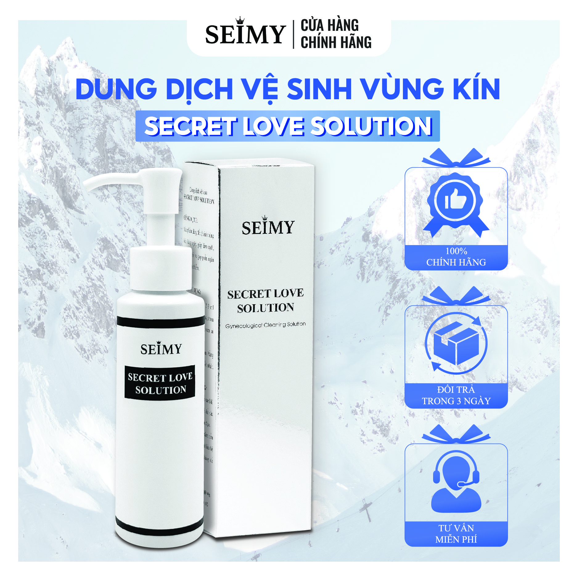 Dung dịch vệ sinh dạng gel SEIMY - Secret Love Solution 100ml