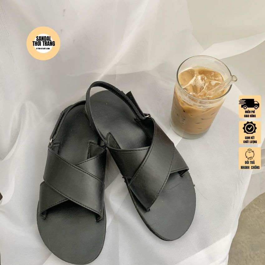 [MIỄN PHÍ SHIP] Dép Sandal Quai Chéo Nữ Nam (ẢNH THẬT 100%) Dép Sandal Nữ Đi Học Full Size 30 Đến 44, A9 Trắng Trẻ Trung, Năng Động, Cá Tính