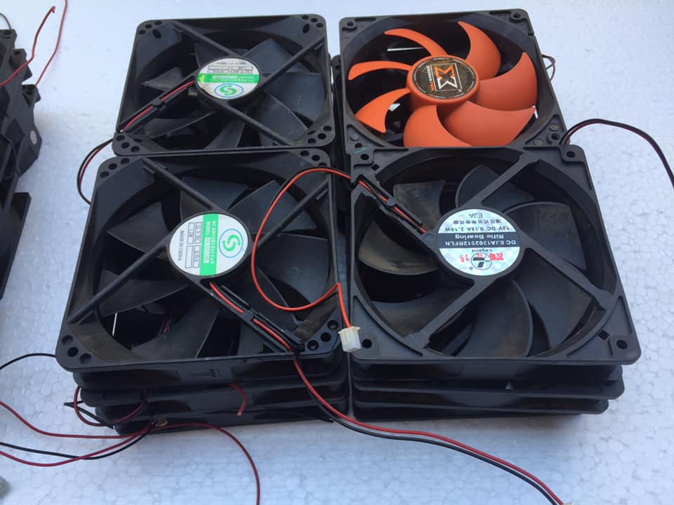 Combo 2 cái quạt fan tản nhiệt 12v 12x12x2cm