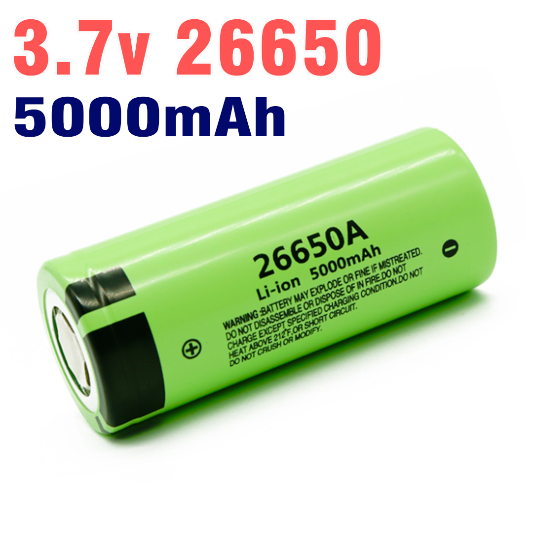 Pin 3.7v 26650 pana.sonic dung lượng 5000mah 2 đầu phẳng dùng làm sạc dự phòng và các thiết bị sử dụng pin 26650 (1 viên)
