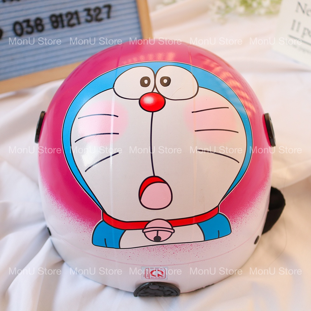 [HCM]Nón bảo hiểm 2 màu tem doremon và khủng long