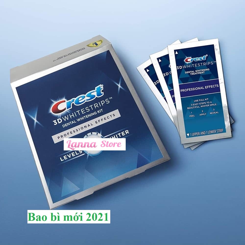 [CHÍNH HÃNG ĐỦ LOẠI] 1 GÓI LẺ - Miếng dán trắng răng Crest 3D White - Mỹ (Professional Effects/ Supreme Flexfit/ Glamorous/ 1 hour)