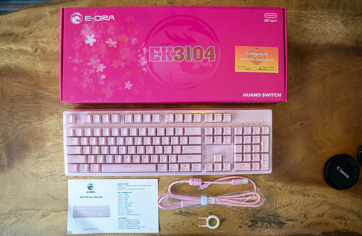 Bàn phím cơ E-DRA EK3104 Dream Pink