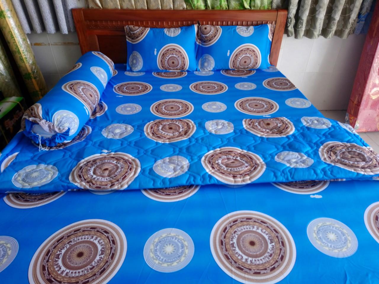 Bộ drap thun Hàn Quốc loại 1 có mền 1m8 x 2m ( 1 dra + 1 chăn chần bông + 3 áo gối)