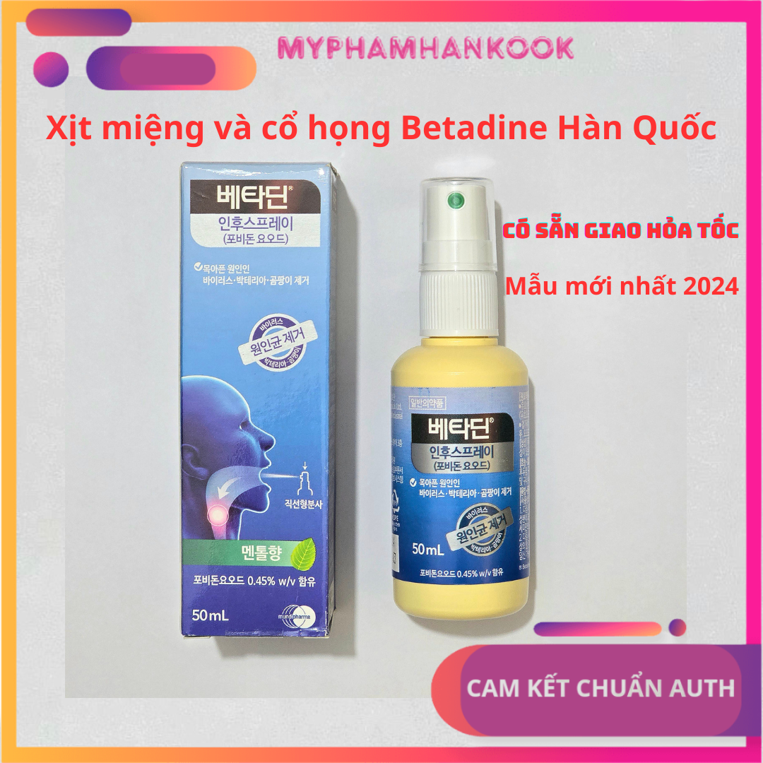 [cam kết chuẩn Auth] Xịt miệng và cổ họng Betadine Hàn Quốc