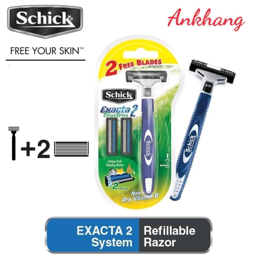 Dao Cạo Râu Schick Exacta 2 – Dao Cạo 2 Lưỡi Sắc Bén, Êm Da, Cạo Sát An Toàn