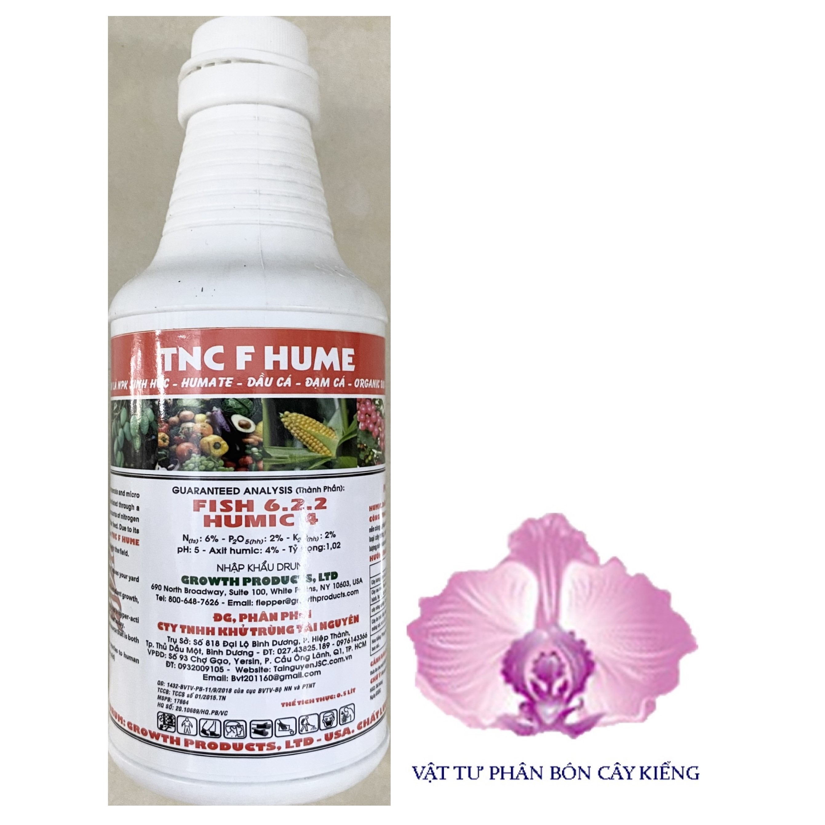 Tnc f hume - phân bón lá npk fish 6.2.2 humic 4 usa - #604a# 500ml