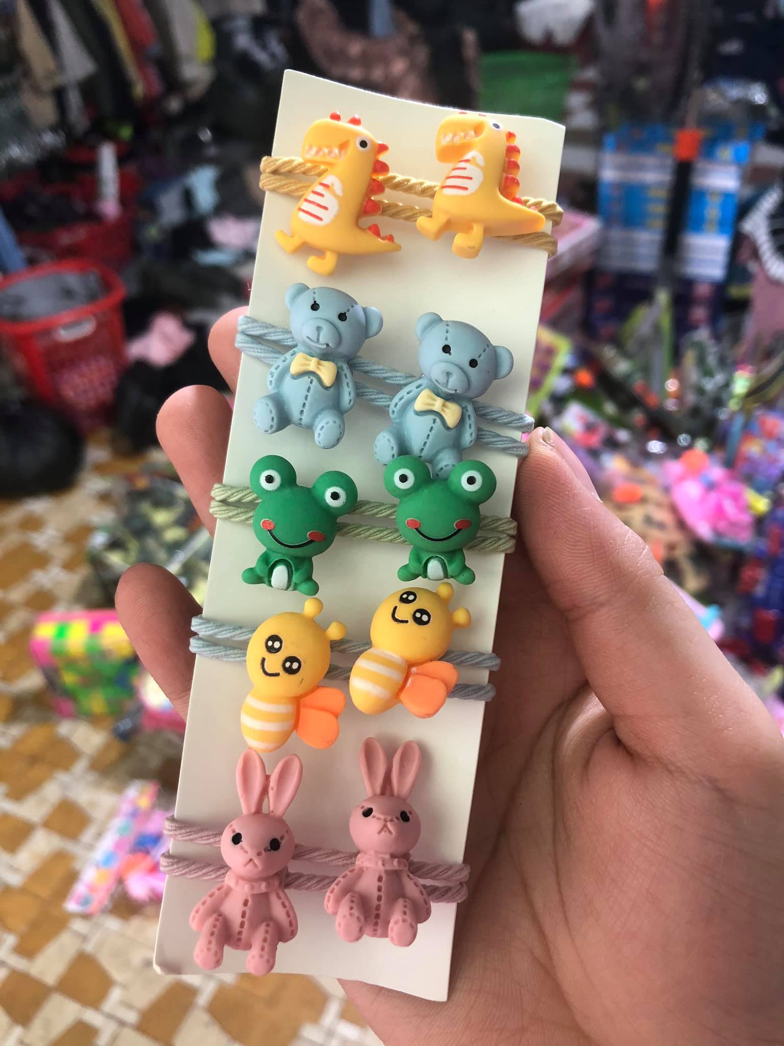 combo 10 dây buộc tóc hình thú vui nhôn cho bé