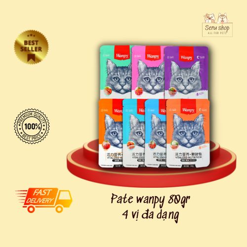 Pate wanpy cho mèo 80gr - 4 vị
