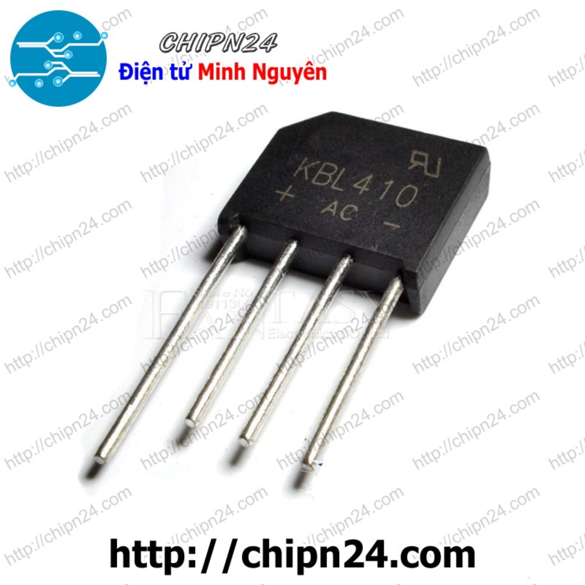 [2 con] (F17.1) Cầu Diode KBL410 4A 1000V (4A dẹt)