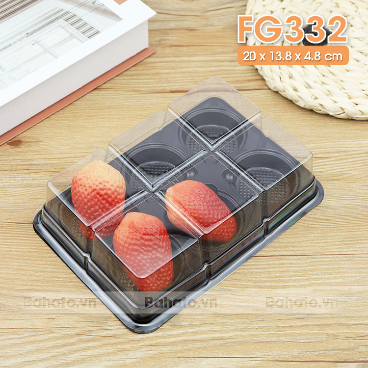 Hộp nhựa đế đen nắp trong FG332