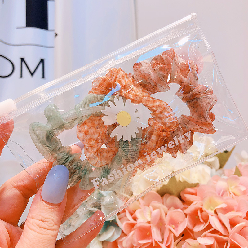 [HCM]Set cột tóc scrunchies kèm túi zip 3 cái - UniLabel