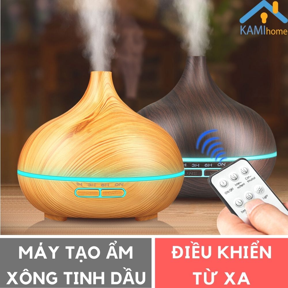 Máy xông tinh dầu khuếch tán bằng sóng siêu âm không tỏa nhiệt 500ml Tặng Tinh dầu thơm phòng khử mùi thêm chức năng phun sương tạo ẩm (Hình Quả bí và hình khác) mã 1701x