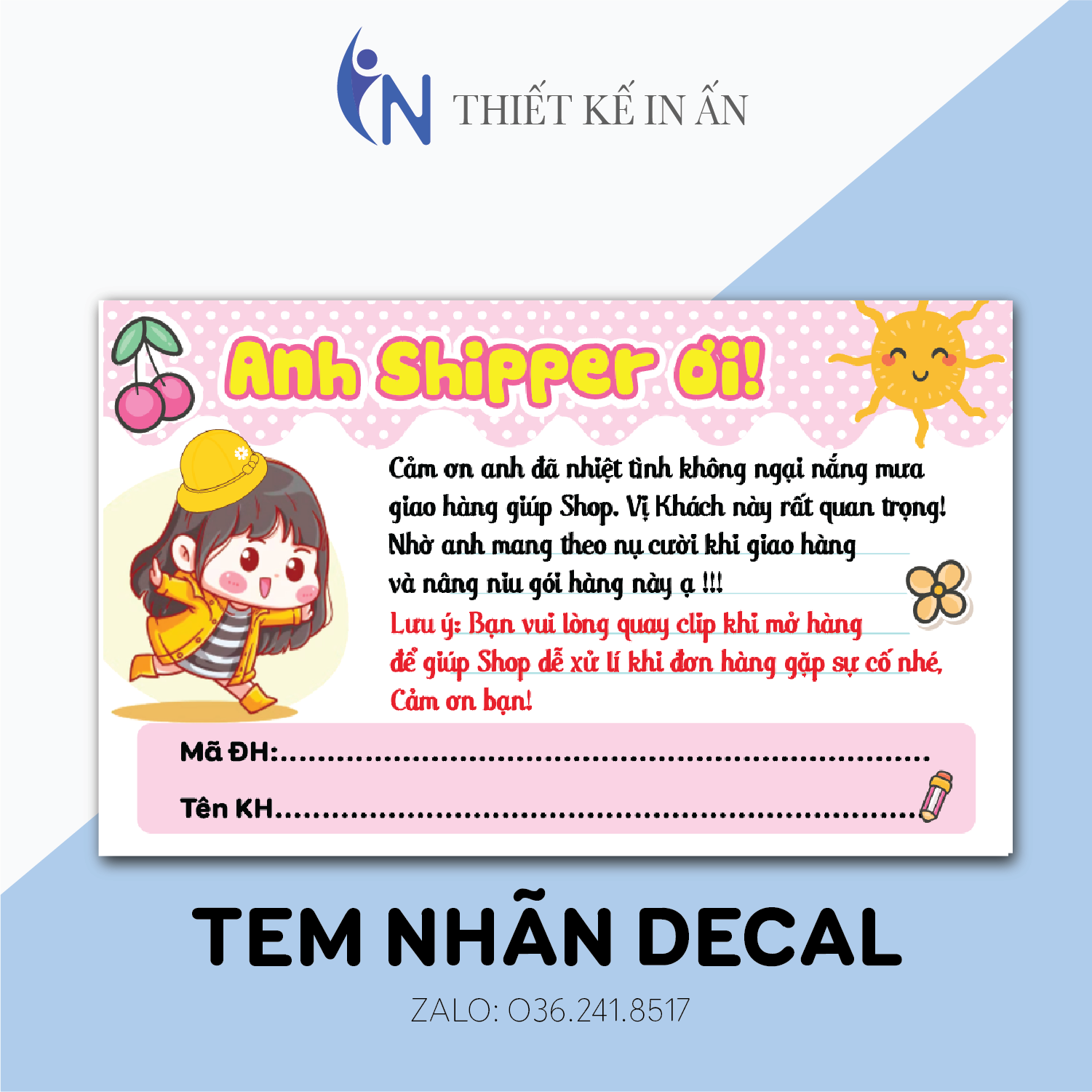 Combo 100 Tem dán quay clip trước khi mở hàng - Kích thước 9x5.5cm