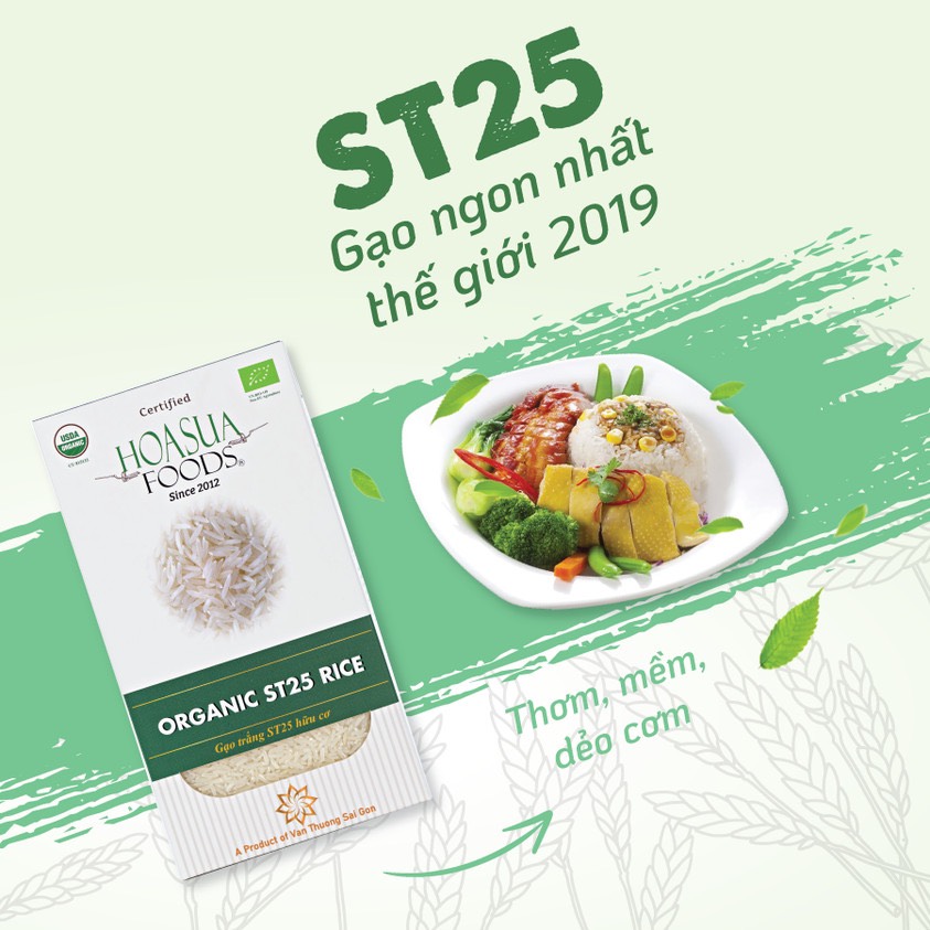 Gạo Trắng Hữu Cơ ST25 Hoa Sữa 1kg