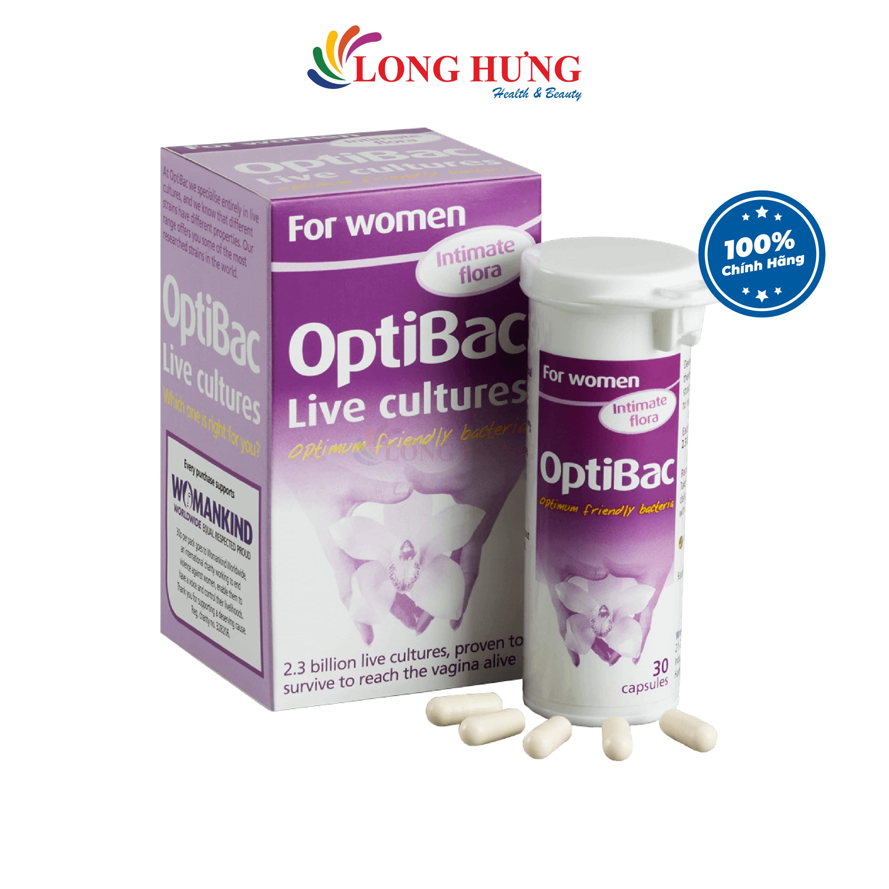 Men vi sinh dành cho phụ nữ OptiBac Probiotics For Women ngăn ngừa viêm
