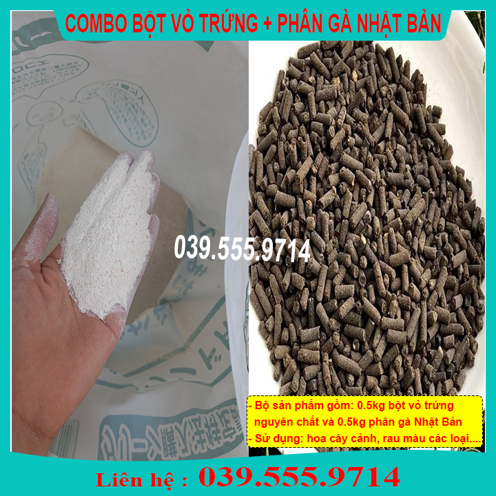 [Rẻ vô địch] COMBO 500gram BỘT VỎ TRỨNG GÀ & 500GRAM PHÂN GÀ ĐÃ QUA XỬ LÝ