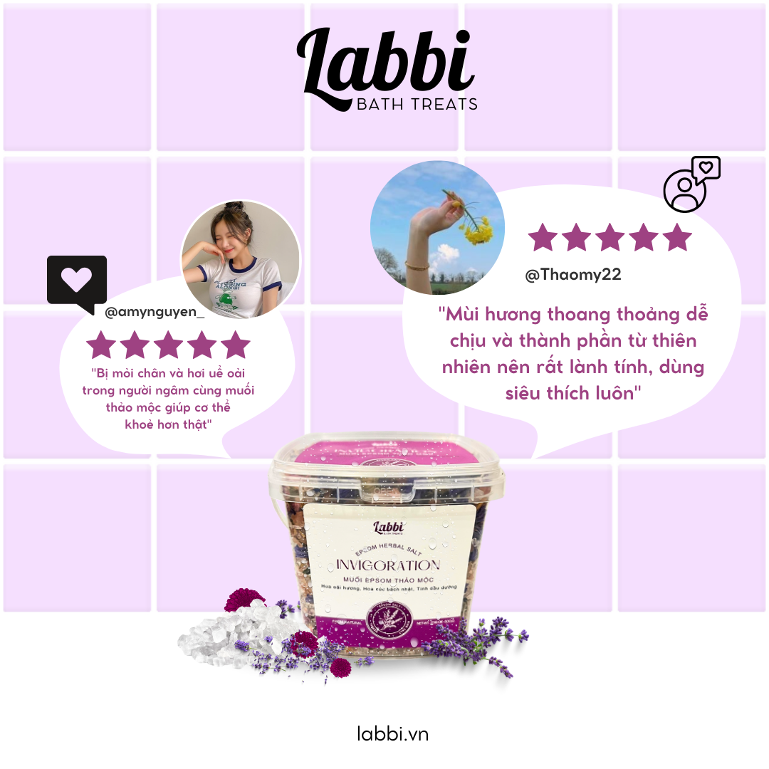INVIGORATION - Muối epsom thảo mộc [Labbi Bathtreats] Epsom herbal salt