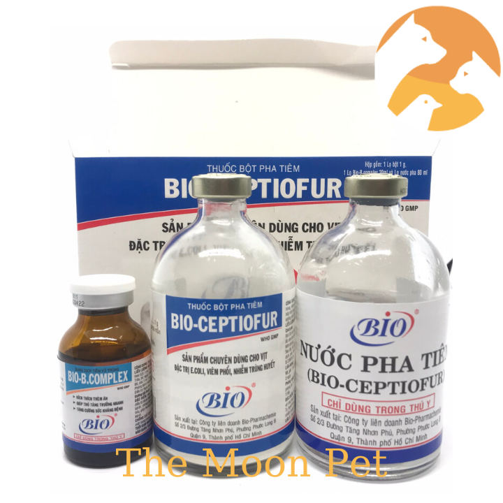 BIO-CEPTIOFUR [Bộ pha tiêm] E.coli, viêm phổi, nhiễm trùng huyết chuyên dùng cho vịt