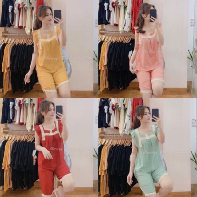đồ bộ mặc nhà vải đũi cao cấp