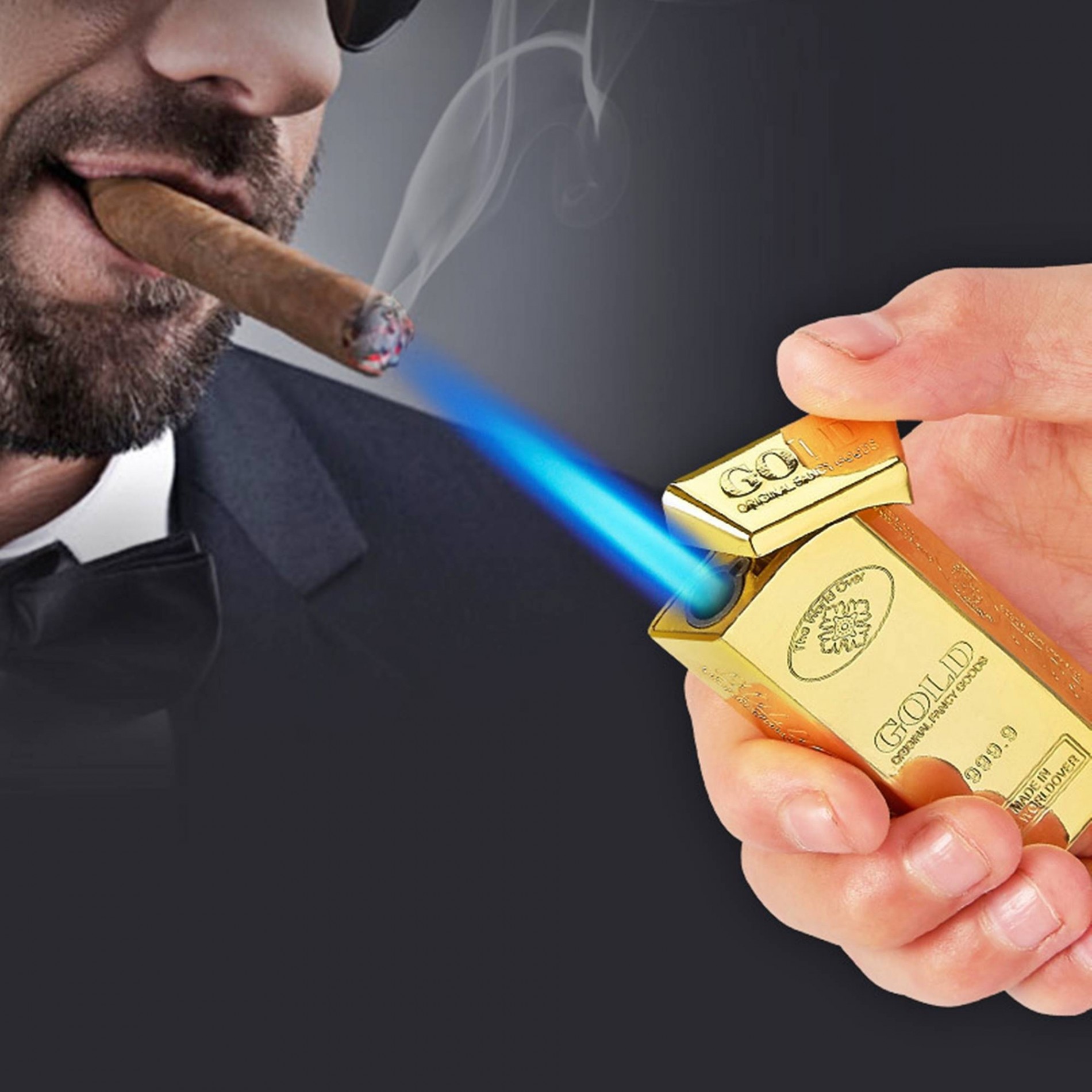 Bật lửa Khè hình thổi vàng 4 số 9 độc lạ - (Xài gas )