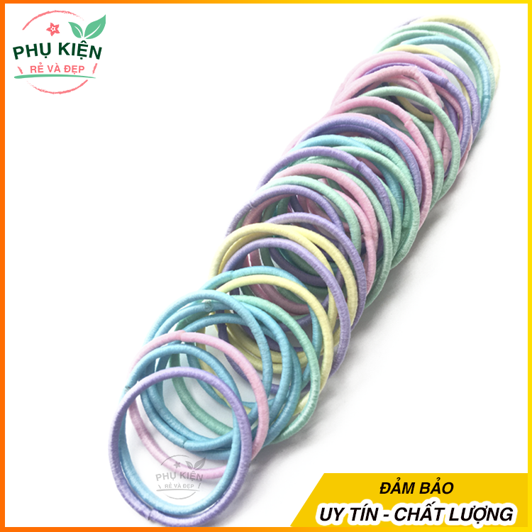 Set 50 cột tóc cao su đàn hồi màu huỳnh quang (nhiều màu) - PHỤ KIỆN RẺ VÀ ĐẸP