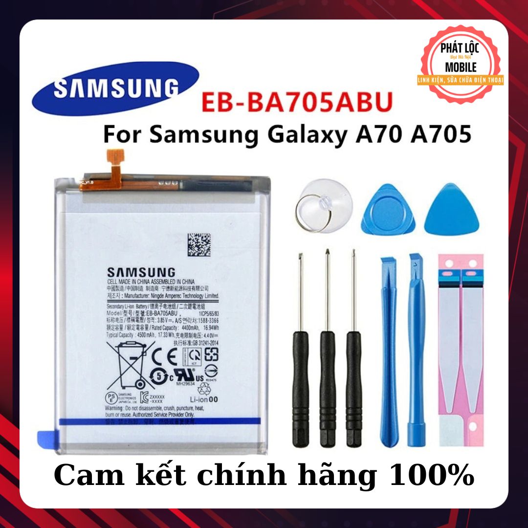 Pin Samsung Galaxy A70 zin chính hãng Samsung sản xuất, Pin A70 bảo hành 3 tháng, Tặng kèm bộ tua vít mở máy