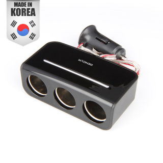 Bộ chia tẩu sạc 3 cổng - Xuất xứ Hàn Quốc  Màu bạc thumbnail