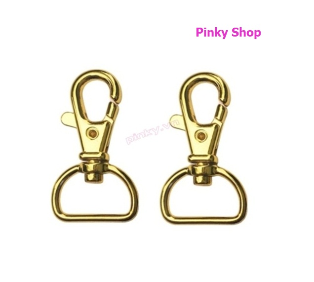 Móc càng cua, móc khóa càng cua, khoen móc khóa càng cua, phụ kiện túi xách màu vàng Pinky Shop mã MCCV01