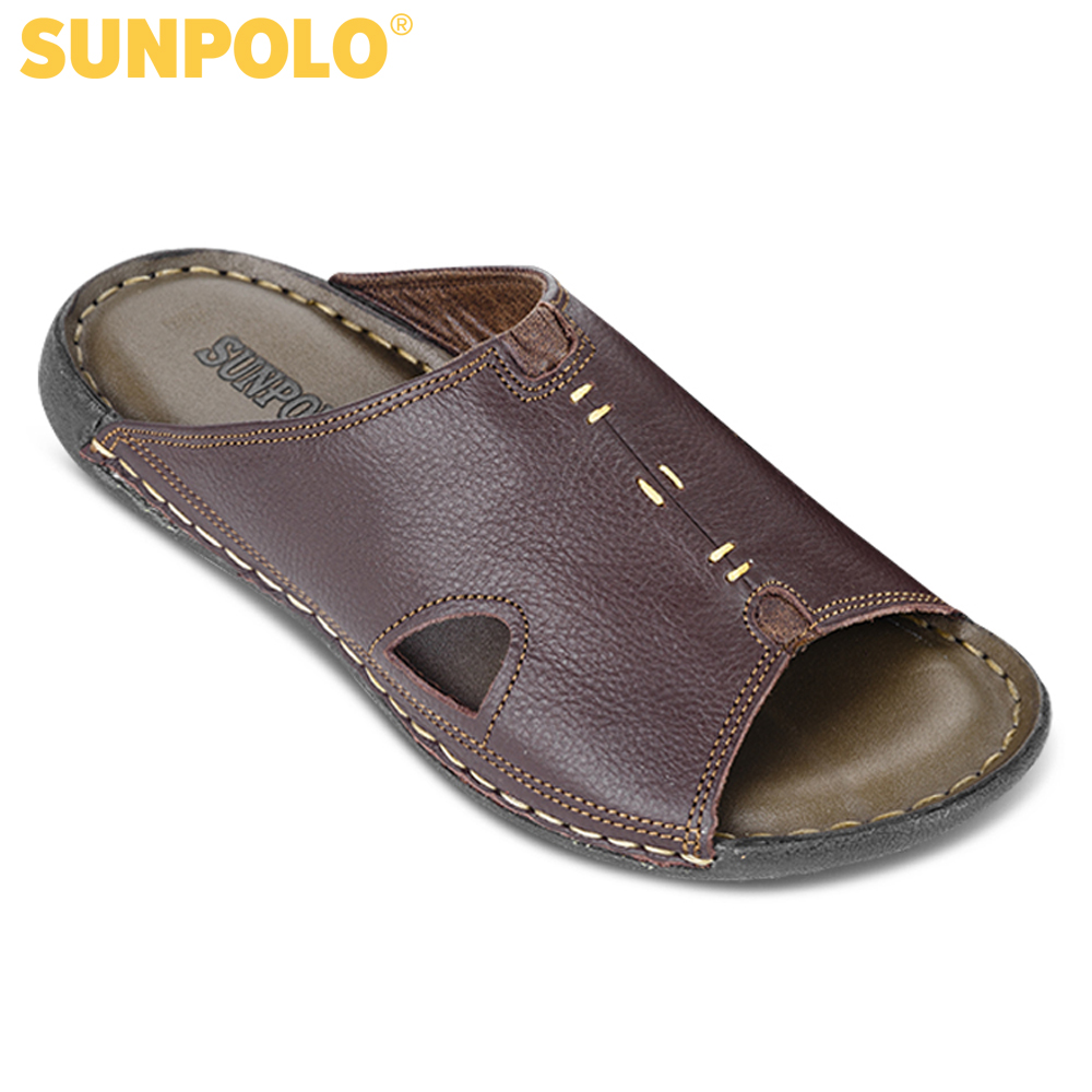 Men leather sandals sunpolo dqn012