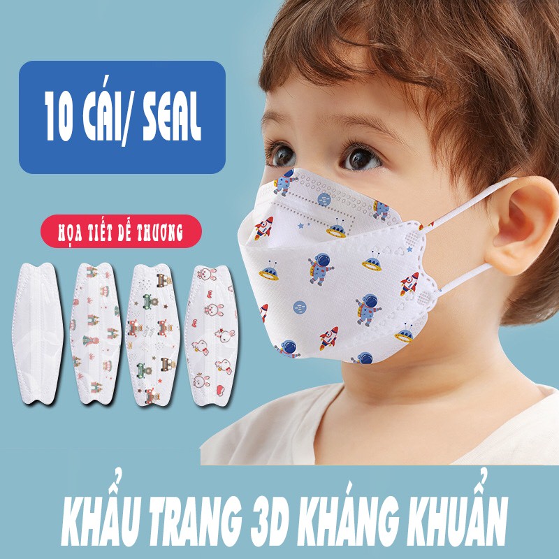 Túi 10 chiếc khẩu trang KF94 4D mask cho trẻ em