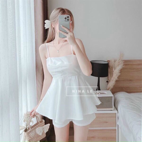 Sét bộ quần đùi áo hai dây dáng xòe cực xinh