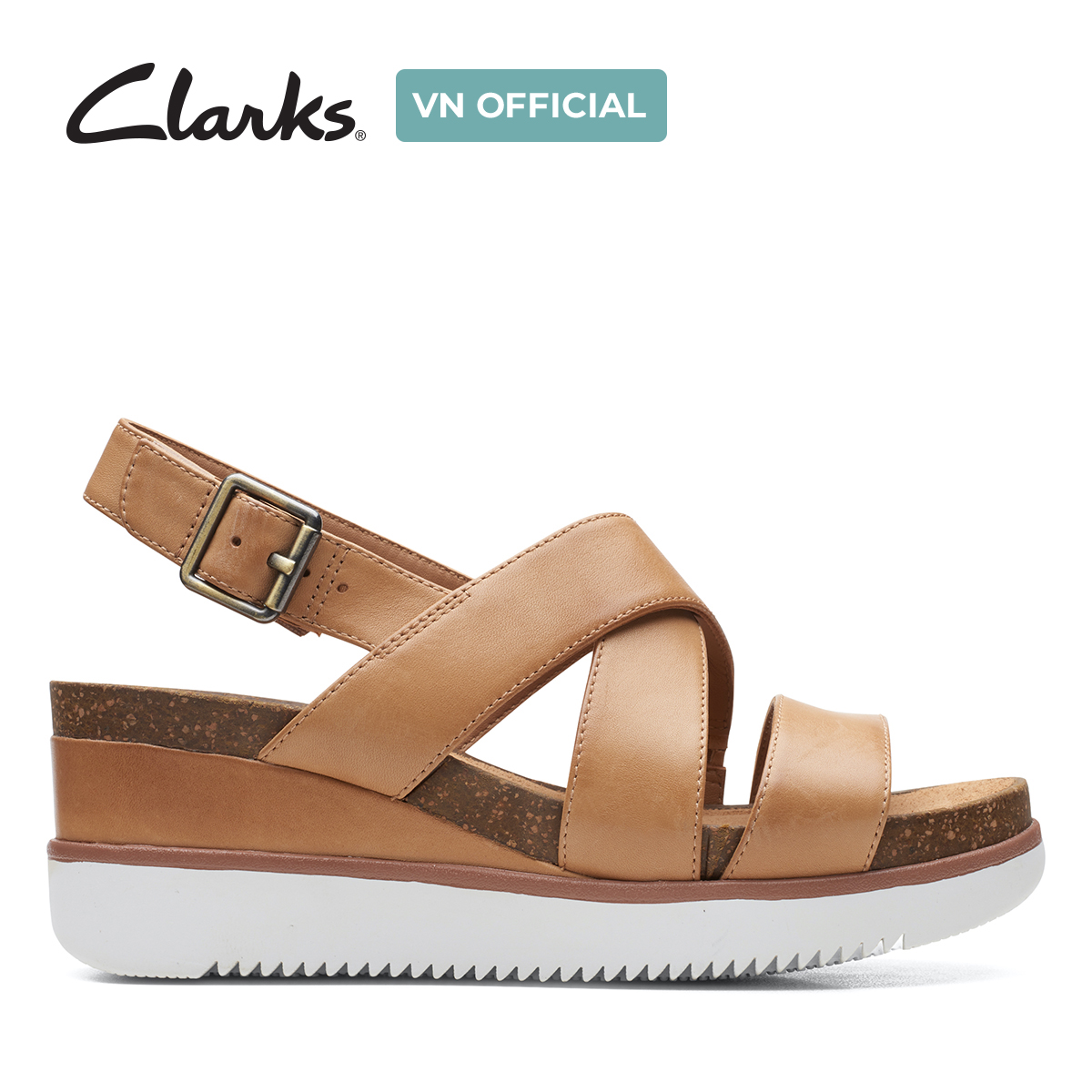Giày Sandal Đế Xuồng Da Nữ Clarks - Lizby Cross