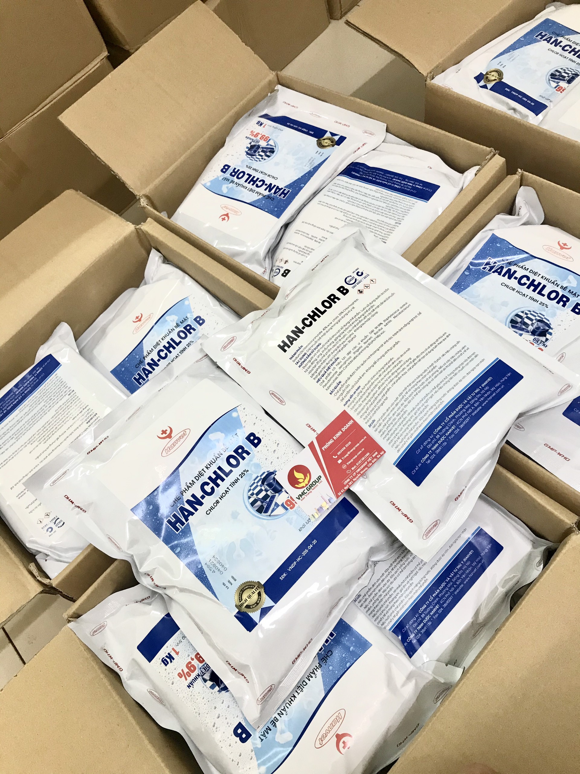 BÁN CHẾ PHẨM D.IỆT KHUẨN BỀ MẶT CLORAMIN B HAN-CHLOR B