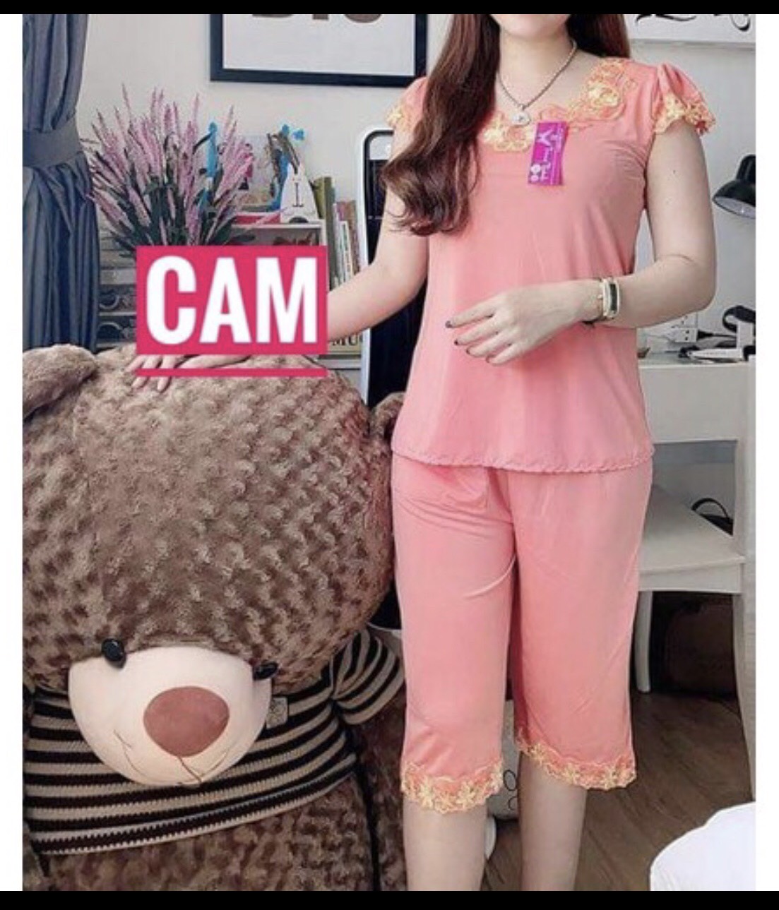 [FreeshipMAX] [HCM]Bộ Mặc Nhà Đồ Bộ Lửng Thun Lạnh Viền Ren Đủ Size