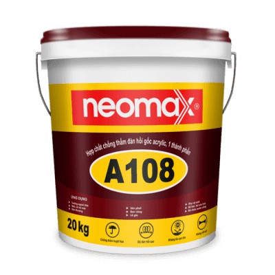 Neomax A108 - Màu Ghi - Thùng 20Kg - Hợp Chất Chống Thấm Đàn Hồi Gốc Acrylic