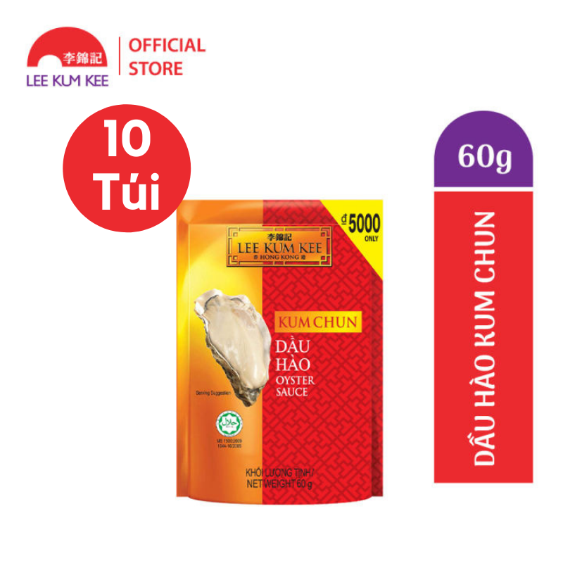 Dầu hào Lee Kum Kee Kum Chun Oyster Sauce 60g (Combo 10 gói)