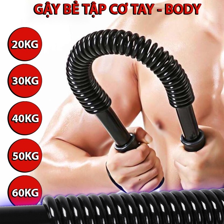 Gậy Bẻ Tập Cơ Tay Cơ Bụng Lò XO Lực Bẻ 3040 50 60kg LX-96 - HÀNG HOT 2023 Thân gậy được làm bằng khung thép và bọc nhựa dẻo bên ngoài chịu lực tốt