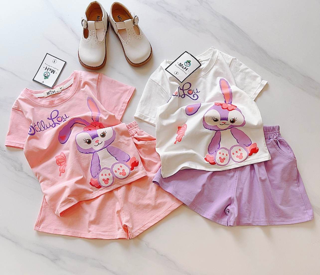 Bộ cotton tai thỏ dễ thương cho gái yêu