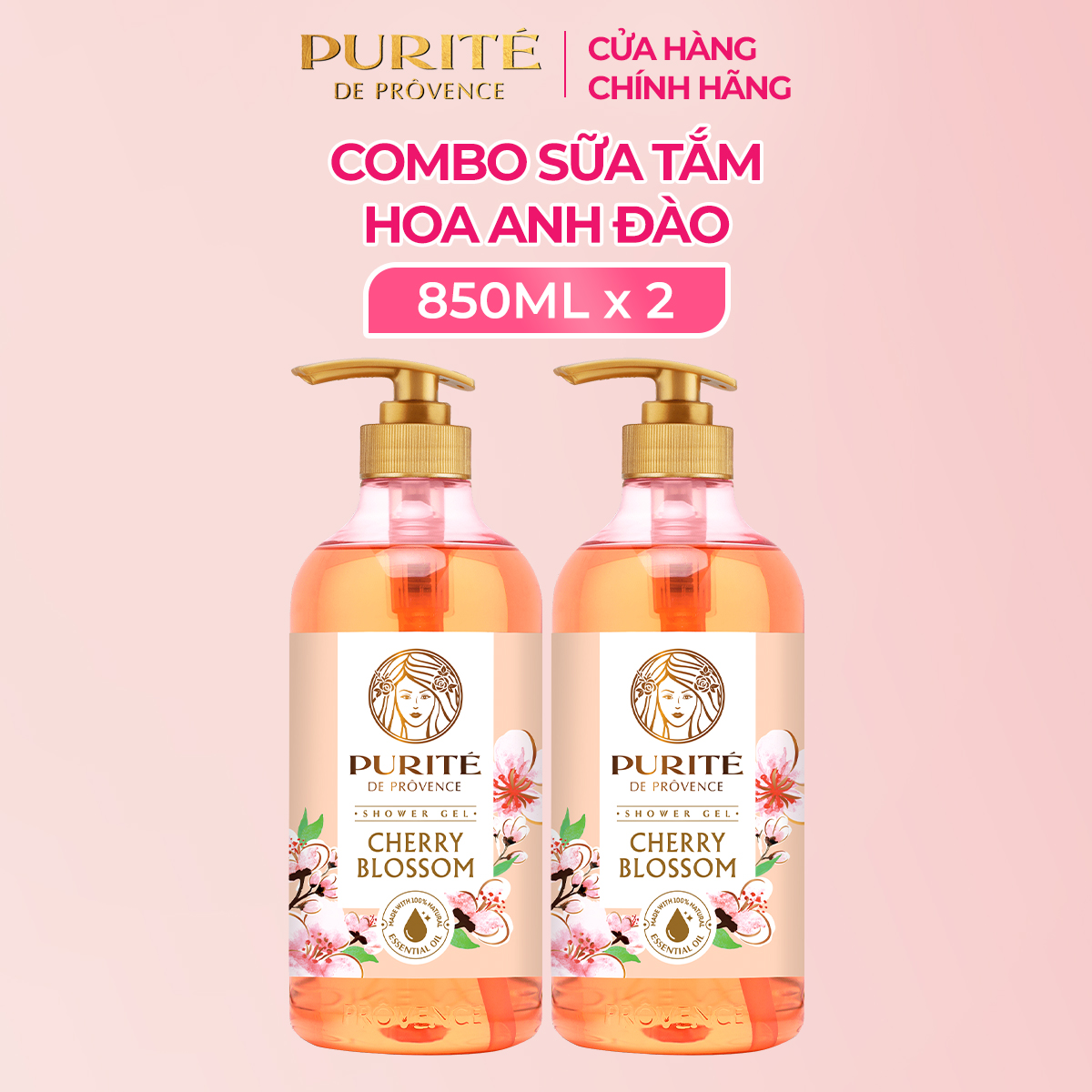 Combo 2 Sữa Tắm Thiên Nhiên Purité 250MLx2 / 500MLx2 / 850MLx2 / 1.1Lx2
