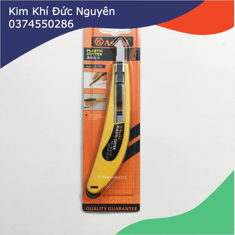 Dao rọc nhựa mica asaki ak-8740 - kèm 2 lưỡi thay thế