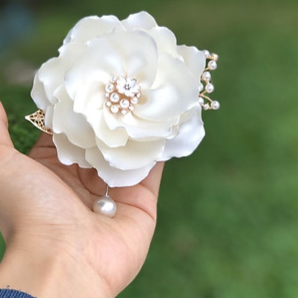 Hoa cài áo handmade bông hoa nhài lụa gấm mềm mịn | Lazada.vn