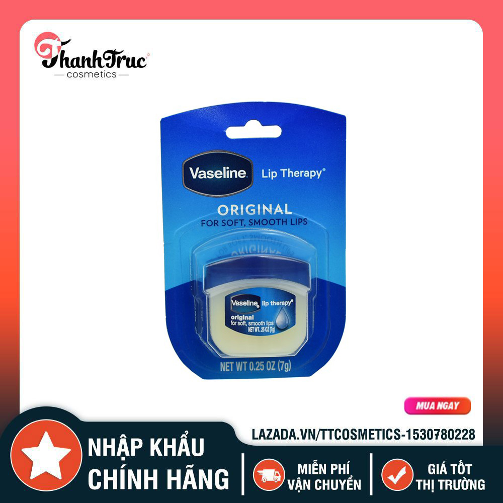 [HCM]SÁP DƯỠNG MÔI VASELINE ORIGINAL LIP THERAPY 7G MỸ