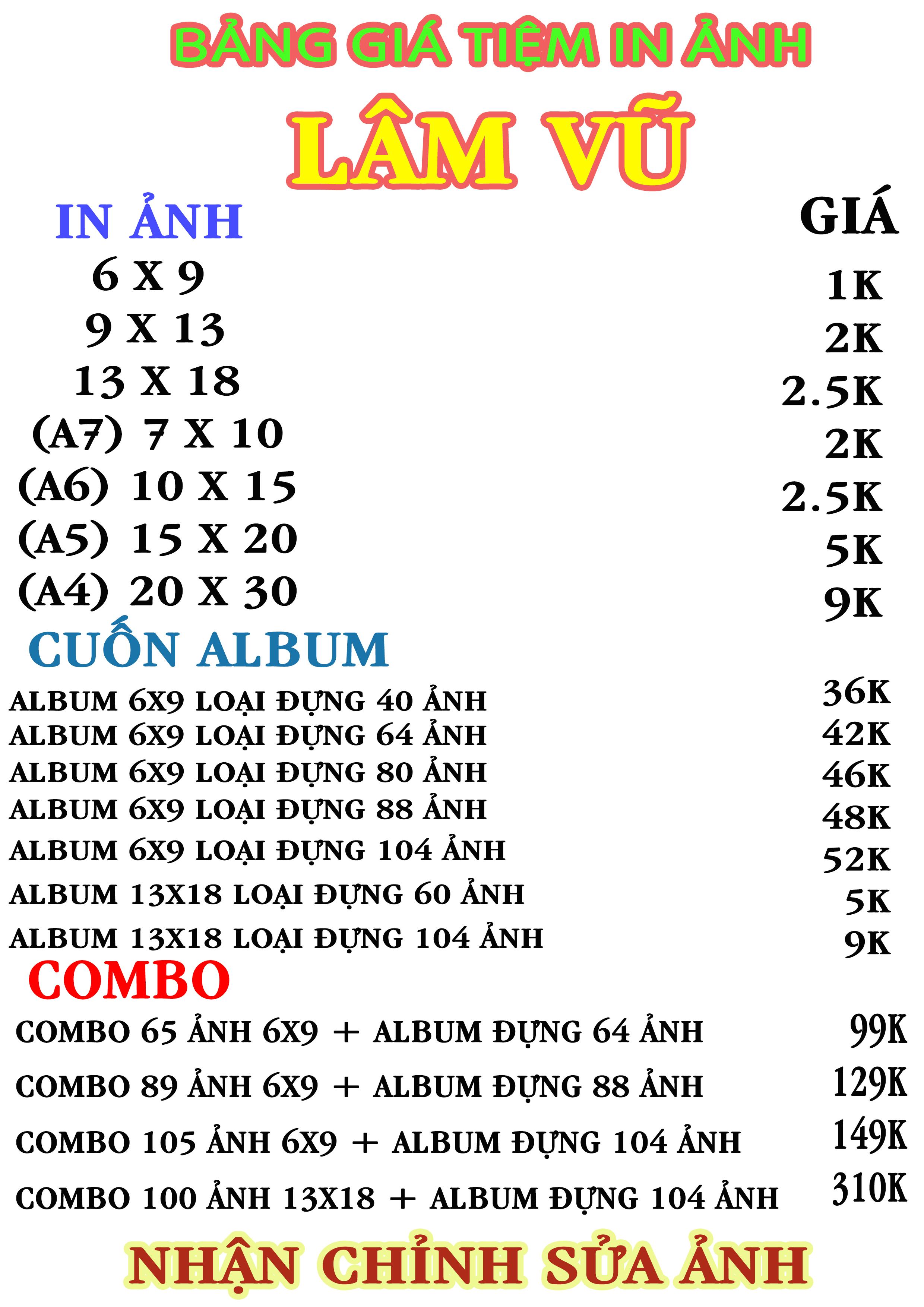 In ảnh 9x13 GIÁ CHỈ 2K (Đã Ép Plastic)