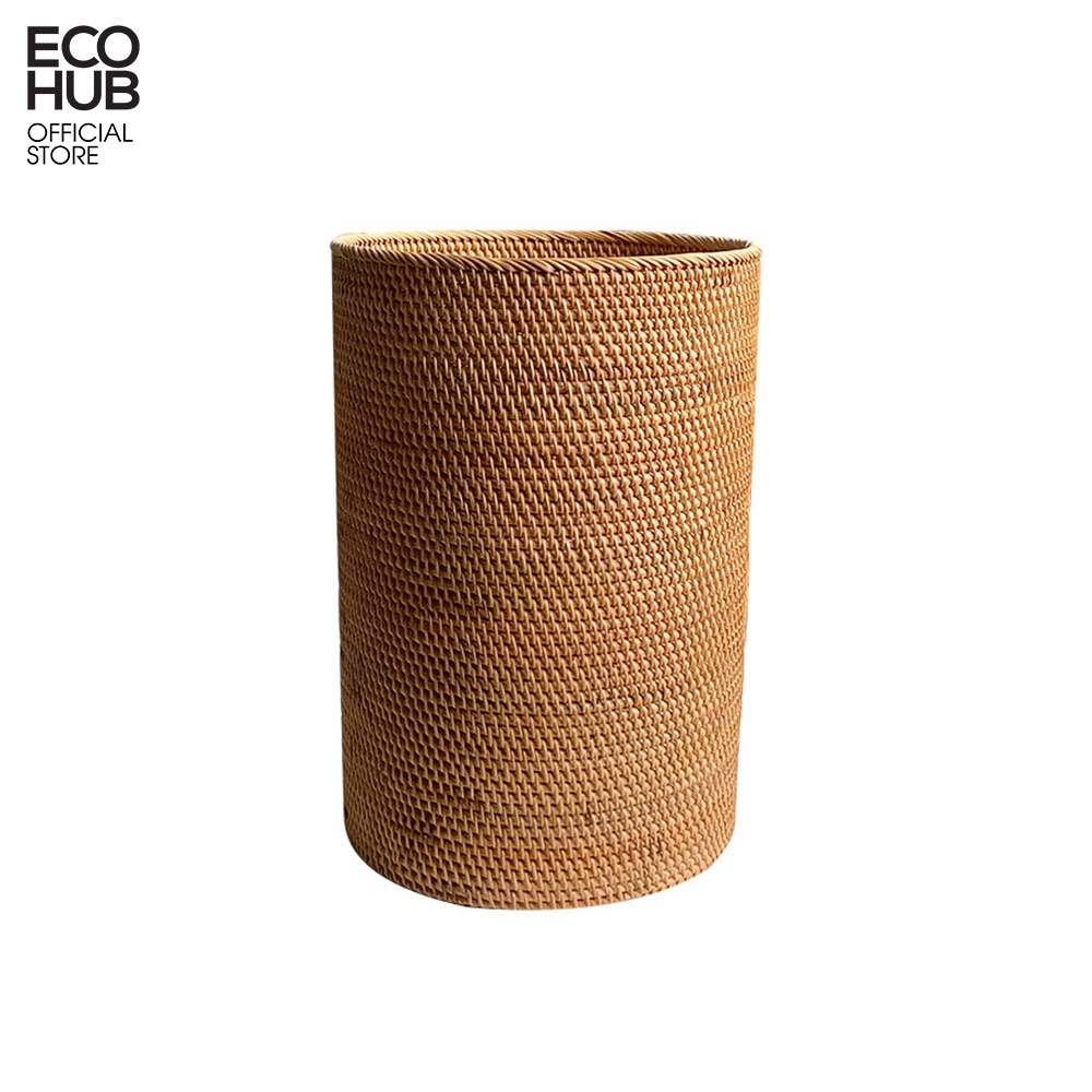 Giỏ mây đựng đồ hình trụ ECOHUB 28X22cm trang trí sắp xếp nhà cửa (Cylindrical Rattan Basket) E00315