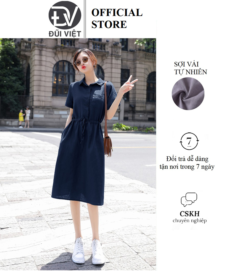 Váy Sơ Mi Bò Kaki Jeans Dáng Dài Qua Gối Retro Váy Sơ Mi Suông Dáng Rộng  Siêu Phẩm Deal1k By Hanadress   Hazomicom  Mua Sắm Trực Tuyến Số 1 Việt  Nam