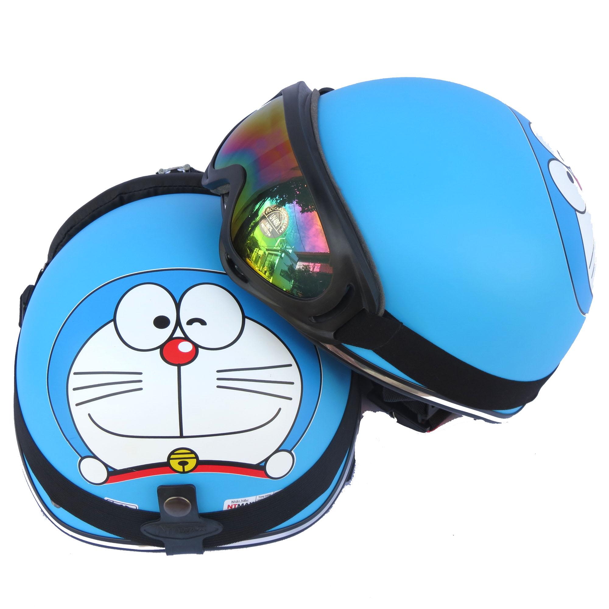 Mũ bảo hiểm NTMAX 1/2 Doremon kính phi công hoặc uv400 siêu cute