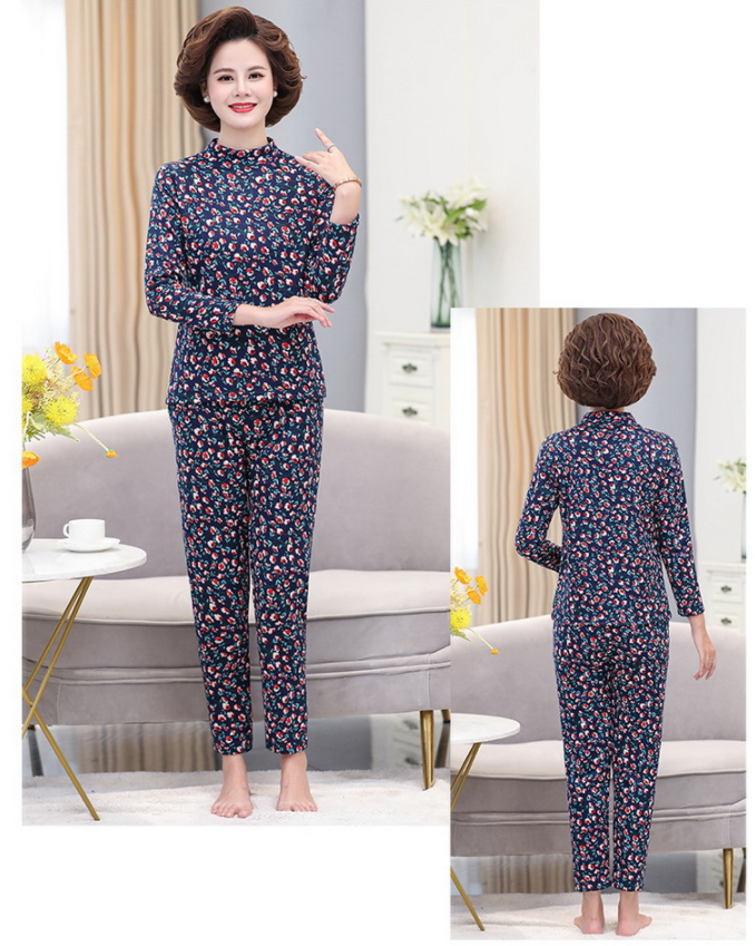 Đồ bộ nỉ cổ 3 phân thu đông nữ trung niên