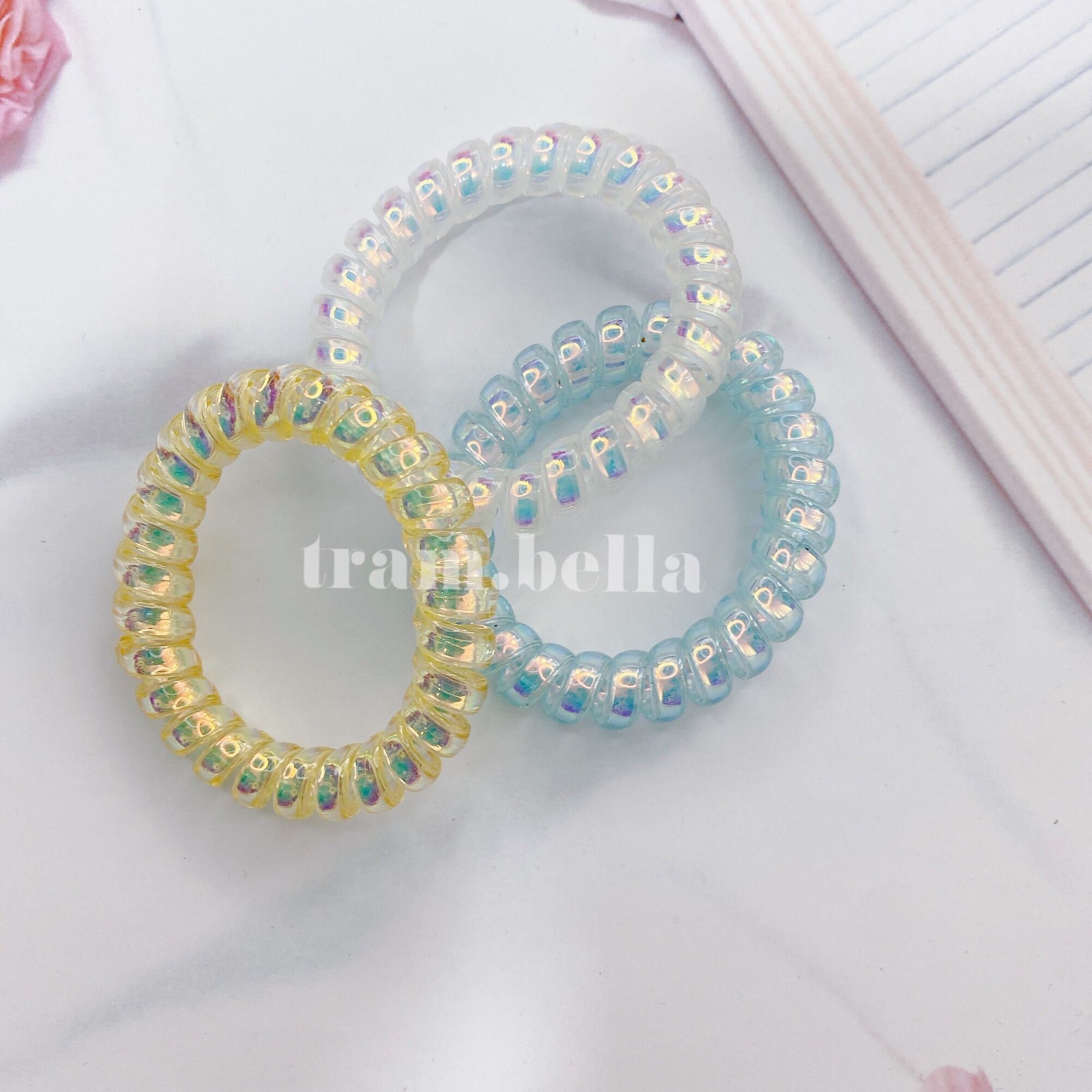 Dây cột tóc lò xo ánh nhũ - Trâm Bella