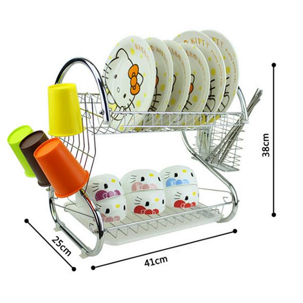 KỆ ÚP CHÉN BÁT INOX 2 TẦNG
